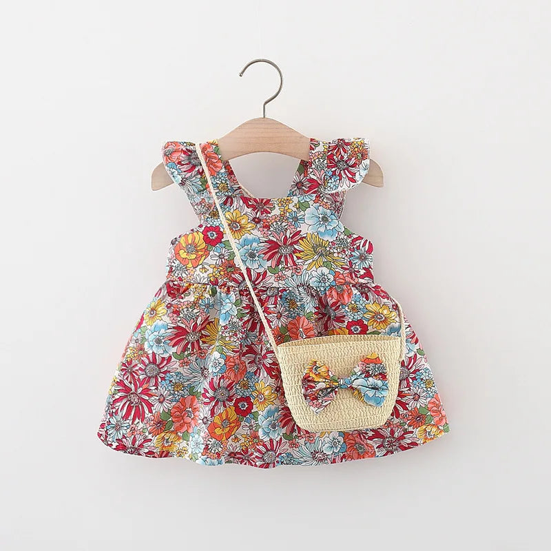 Summer Baby Girl Flower Dress Set