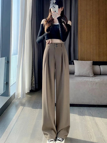 Women High Waist Suit Pants