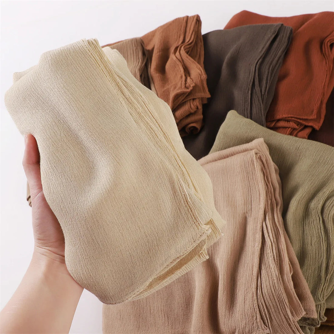 Women Big Size Plain Solid Cotton Hijab