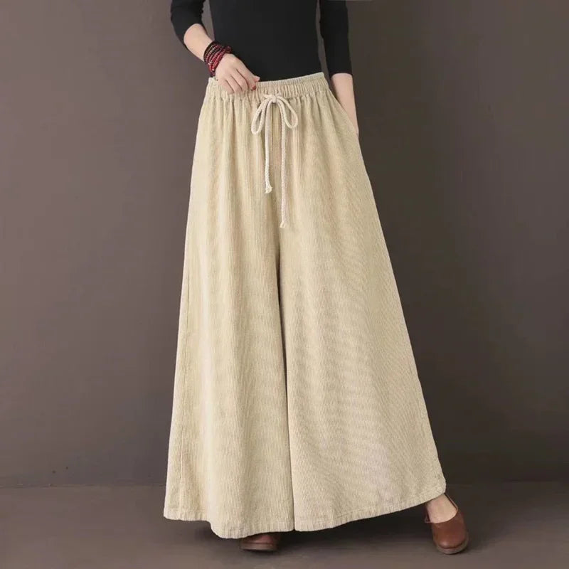 Women High Waisted Corduroy Pants