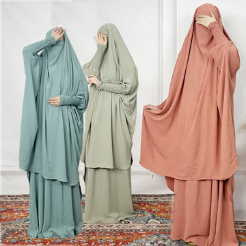 Muslim Women's Ice Silk Two-Piece Suit