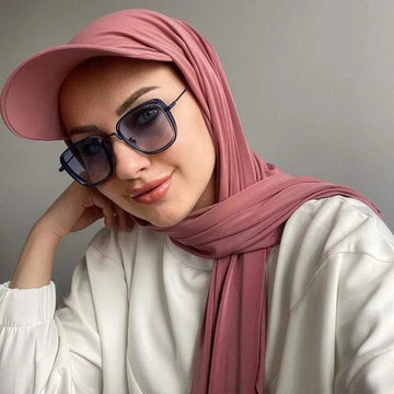 Jersey Hijab with Baseball Cap