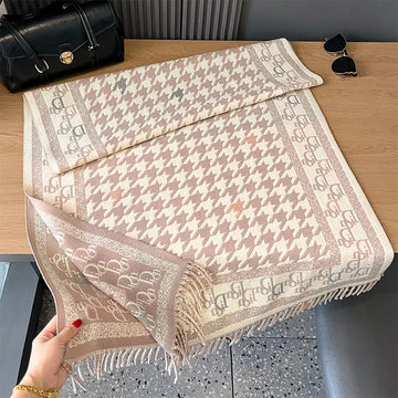 Luxury Cashmere Plaid Poncho Scarf