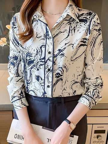 Fashion Printed Button-Down Shirt