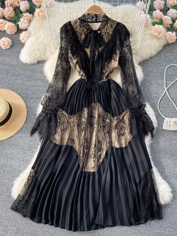 Black Lace Party Dress Women