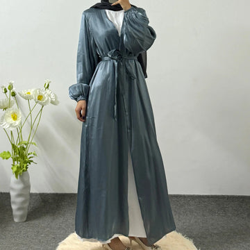 Open Front Abaya Maxi Dress