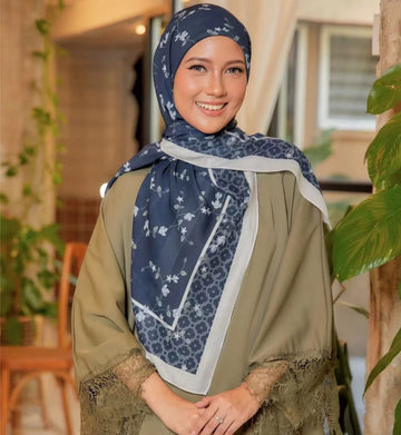 Cotton Printed Square Hijab Scarf
