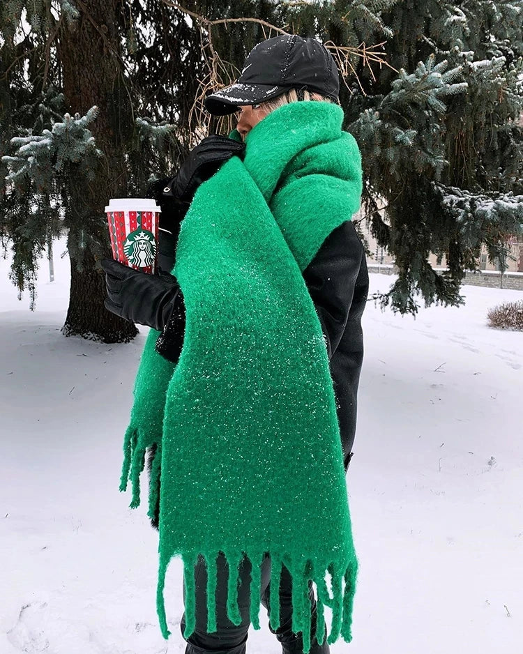 Solid Color Thick Shawl Scarf