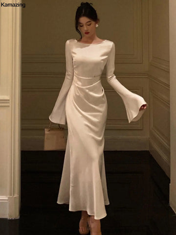 Vintage Flare Sleeve Mermaid Dress