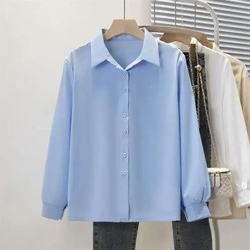 Plus Size Chiffon Office Shirt
