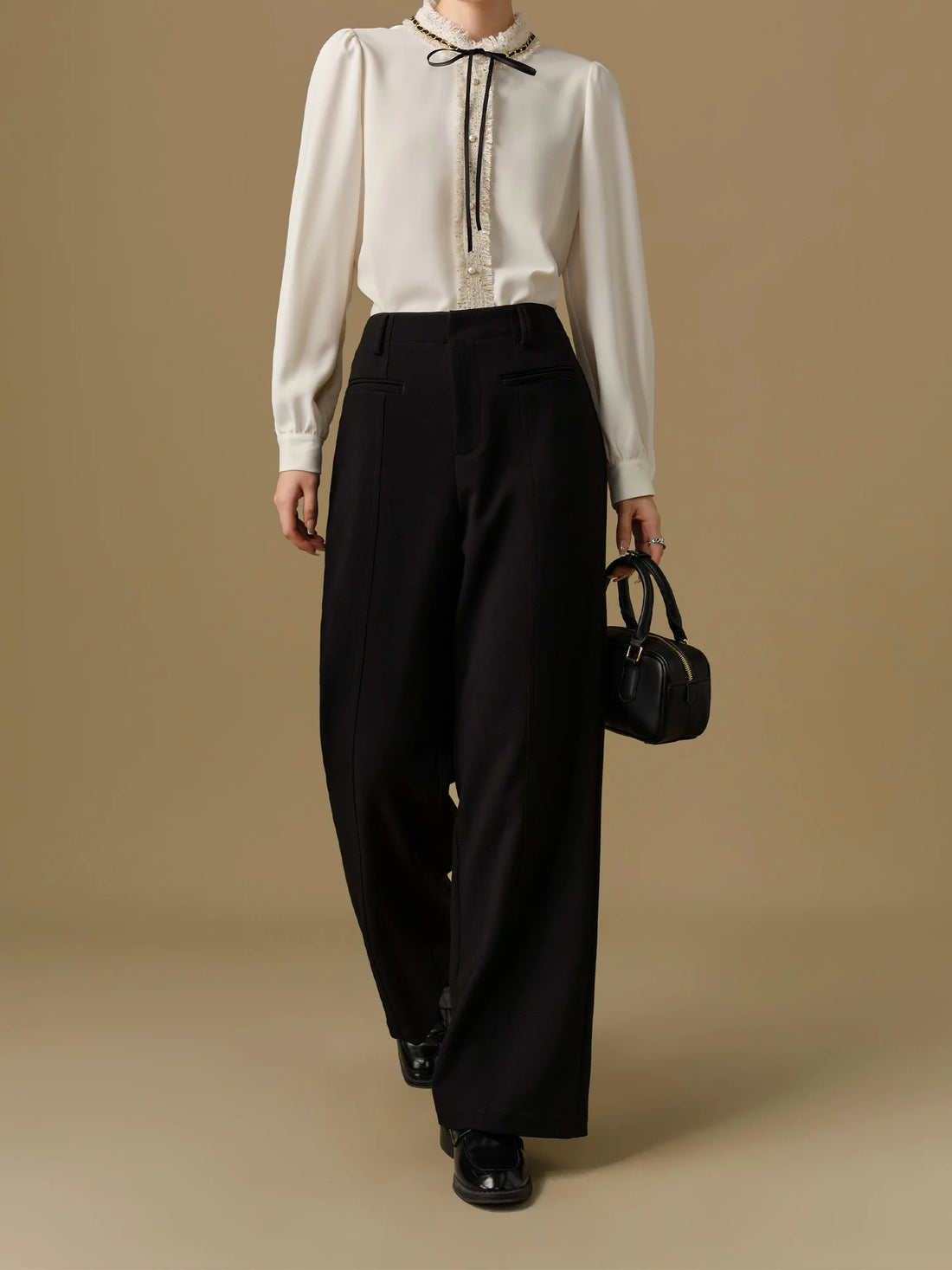 Women Black Suit Trousers