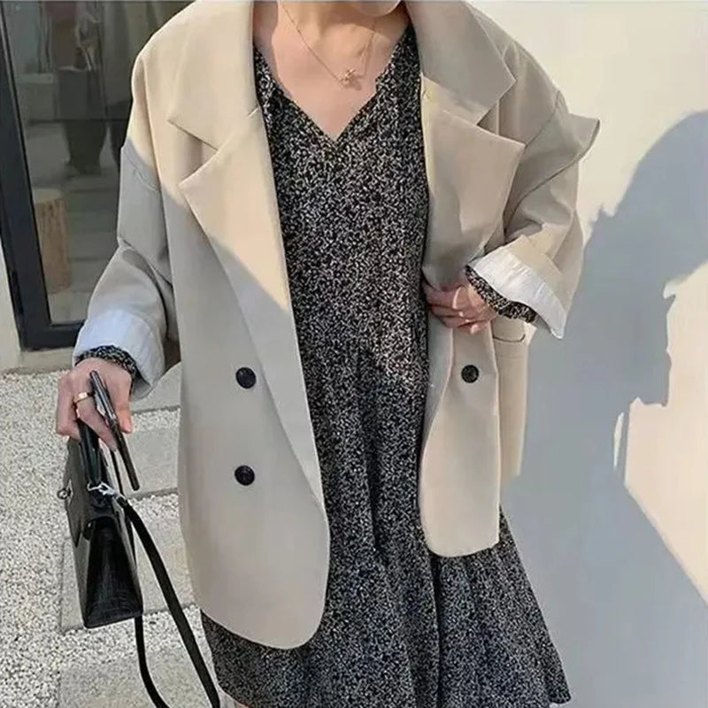 Women Oversize Double Breasted Blazer