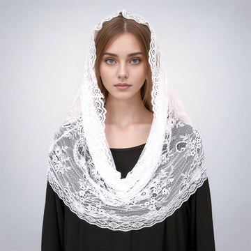 Embroidered Floral Church Shawl