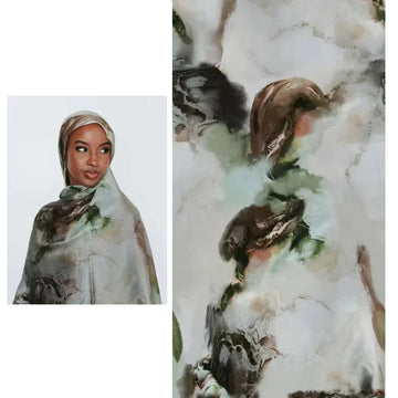 Luxury Silk Print Hijab Scarf