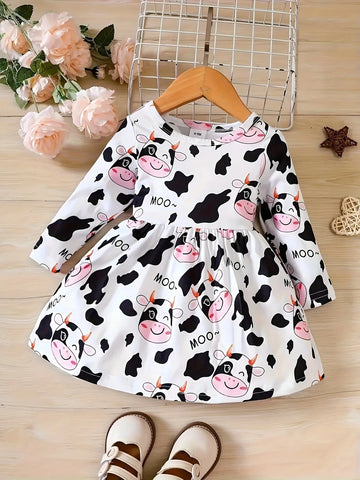 Baby Girl Print Long Sleeve Dress