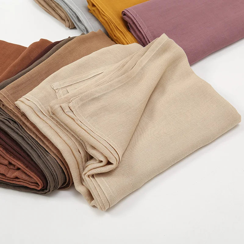 Solid Cotton Rayon Hijab Scarf