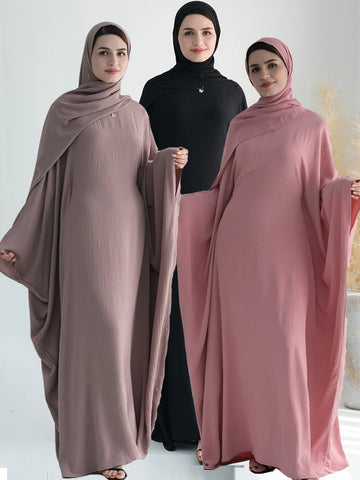 Ramadan Eid Cotton Linen Khimar Set