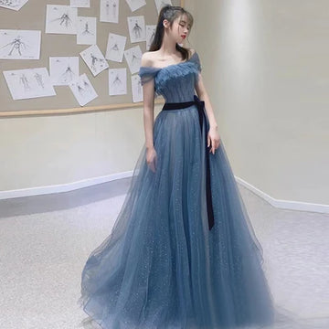 Greyish Blue Princess Gown
