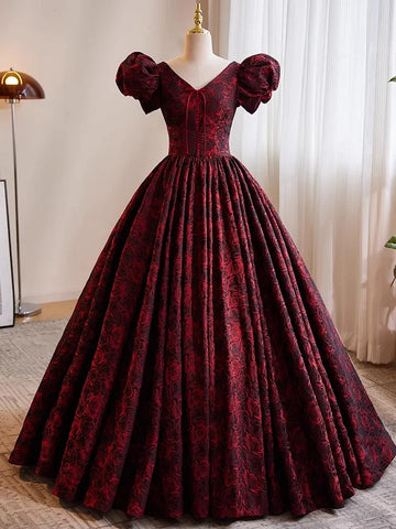 Custom Burgundy Satin A-line Dress
