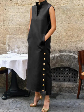 Sleeveless Split-Side Casual Dress