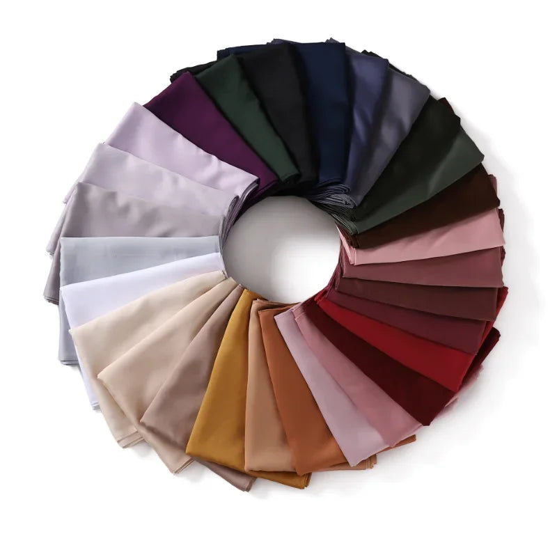 Solid Satin Muslim Hijab Scarf
