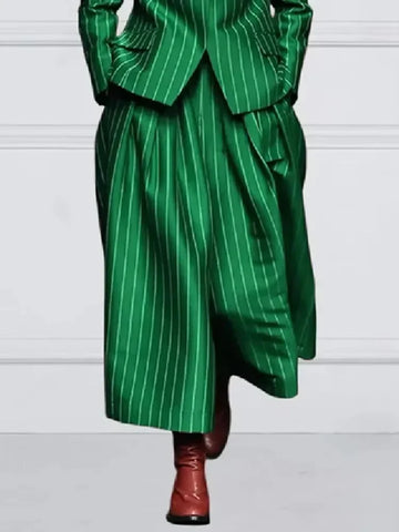 Women's Striped Wide Leg Trousers