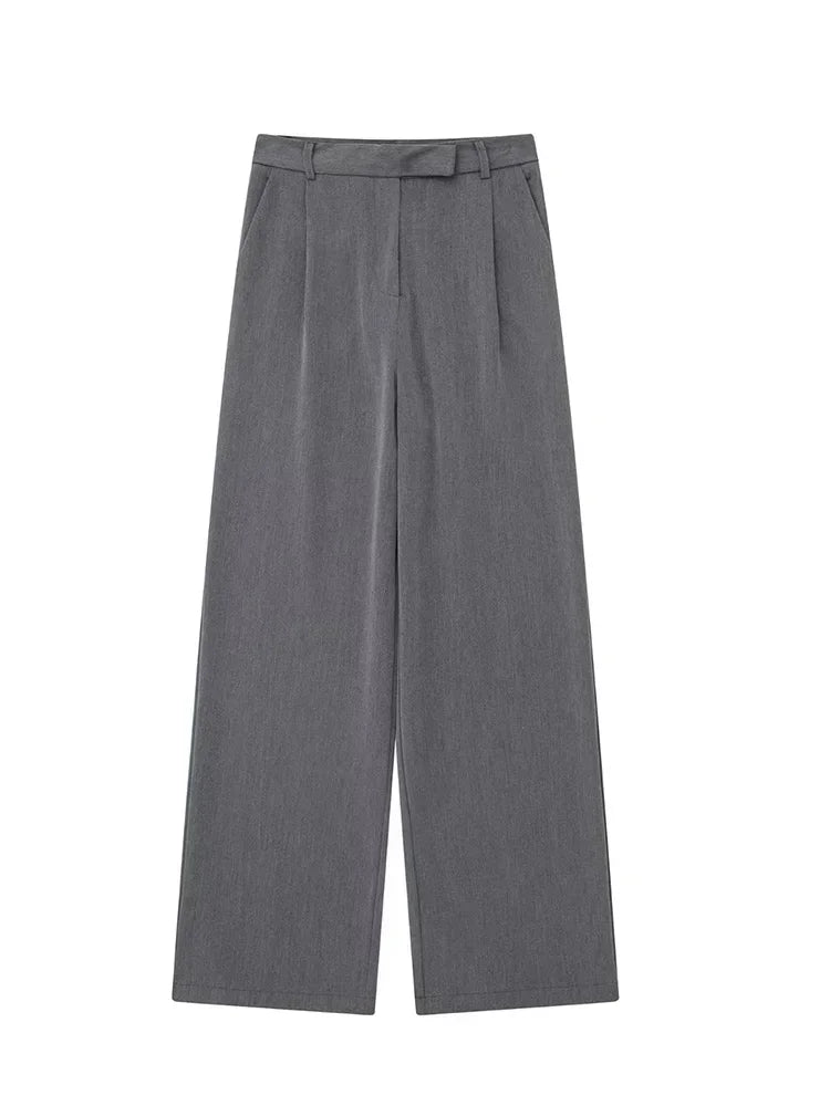 Women High Waist Straight Pants