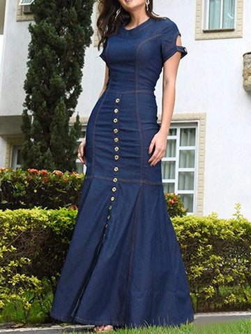 Women's Solid Color Maxi Dress