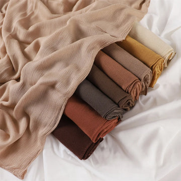 Women Big Size Plain Solid Cotton Hijab
