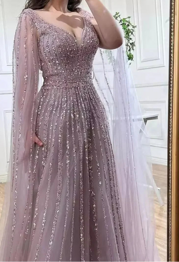 Dubai Sexy V-Neck Tulle Gown