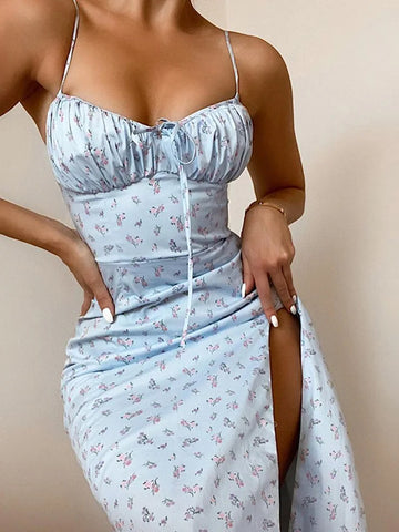 Sleeveless Slip Bandage Cut Out Maxi Dress