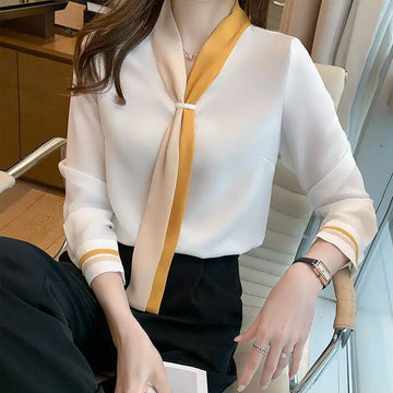Women Patchwork Elegant Blouse