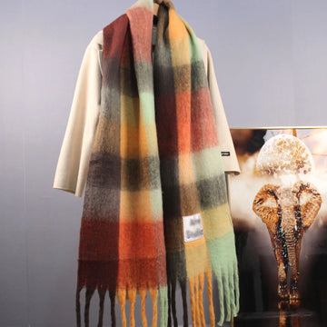 Men Women Cashmere Plaid Scarf