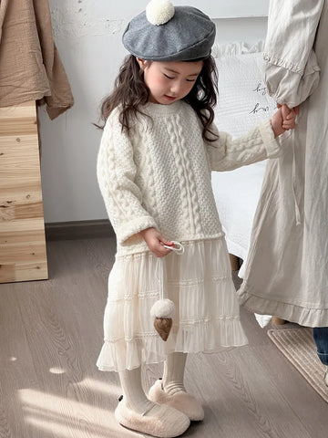 Girls Knitted Gauze Princess Dress