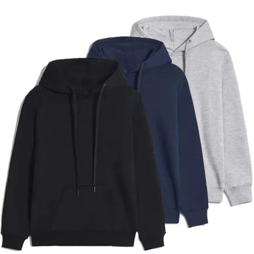 Solid Color Hooded Sweatshirt