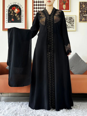 Elegant Chiffon Zipper Abaya