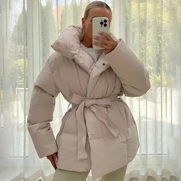 Cozy Malina Winter Tie-Waist Parka