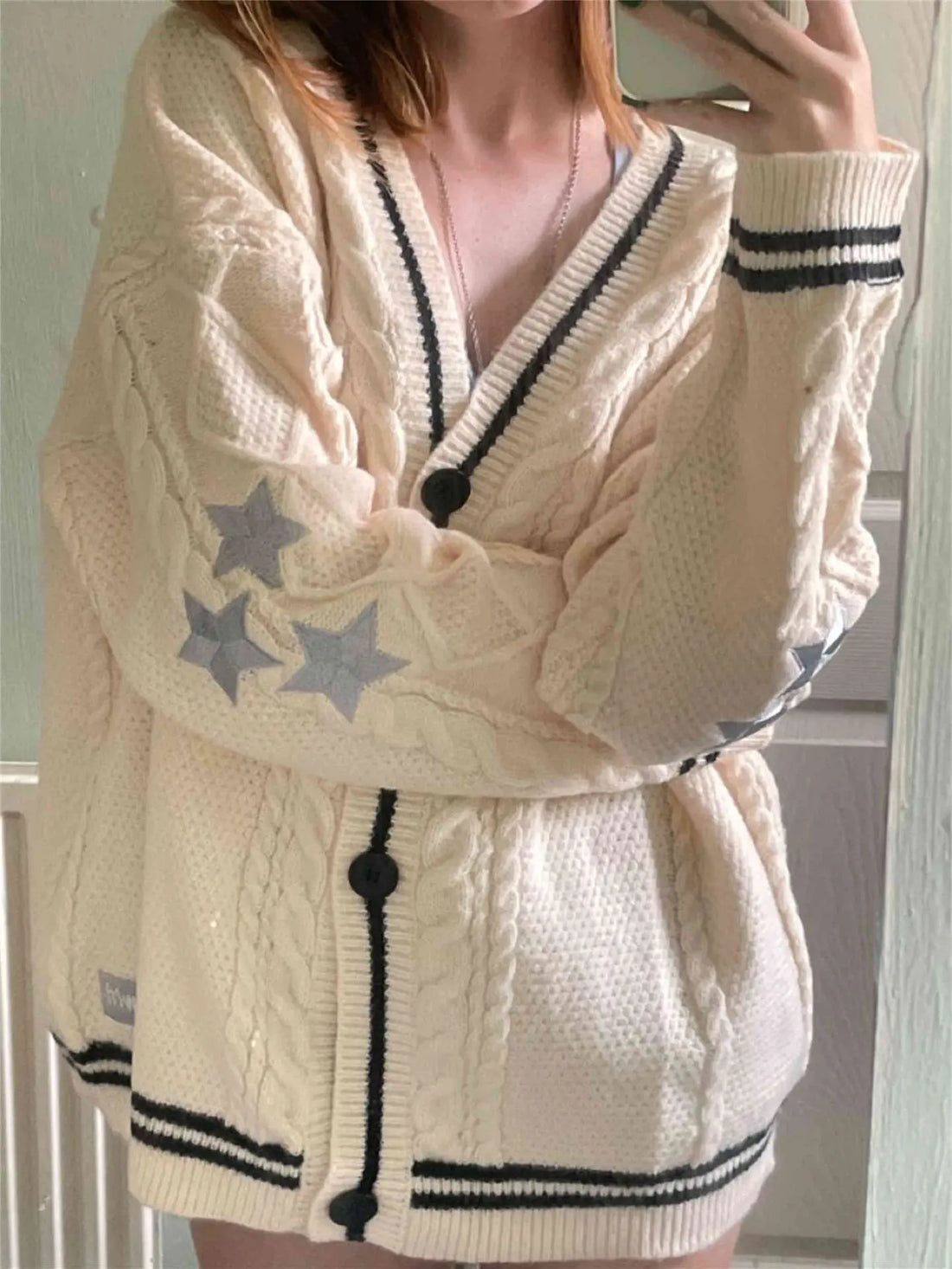 Vintage Star Embroidered Cardigan