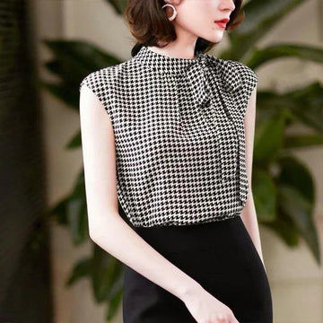 Women Korean Bow Chiffon Blouse
