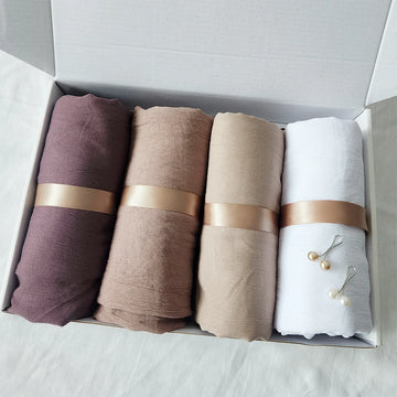 Crinkled Cotton Hijab Set