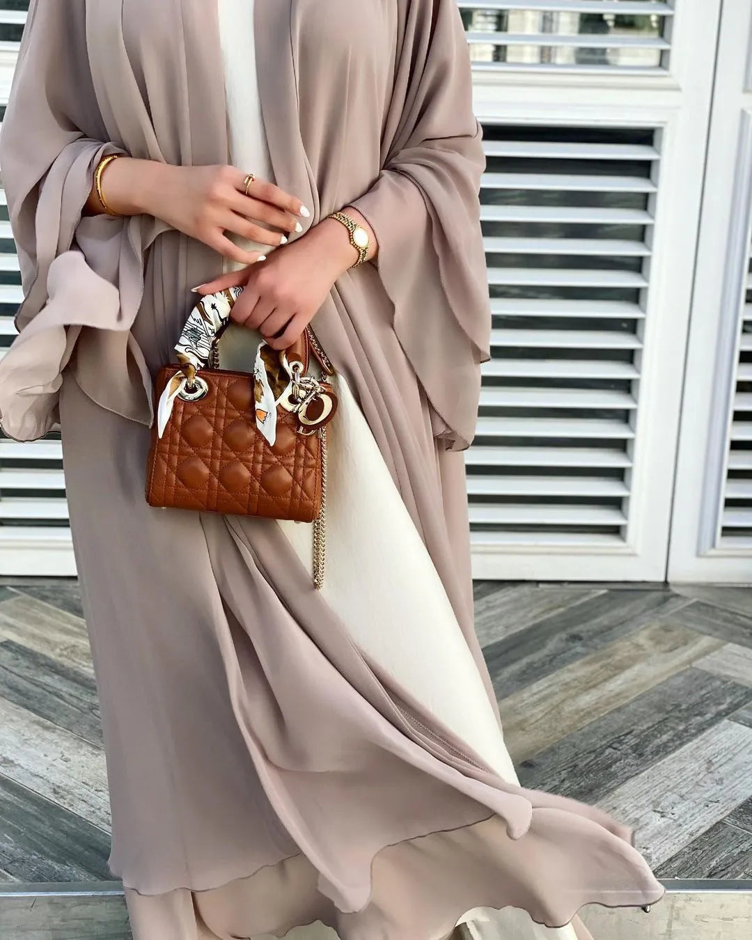 Chiffon Kimono Abaya with Belt