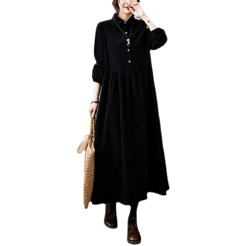 Autumn Winter Corduroy Dress