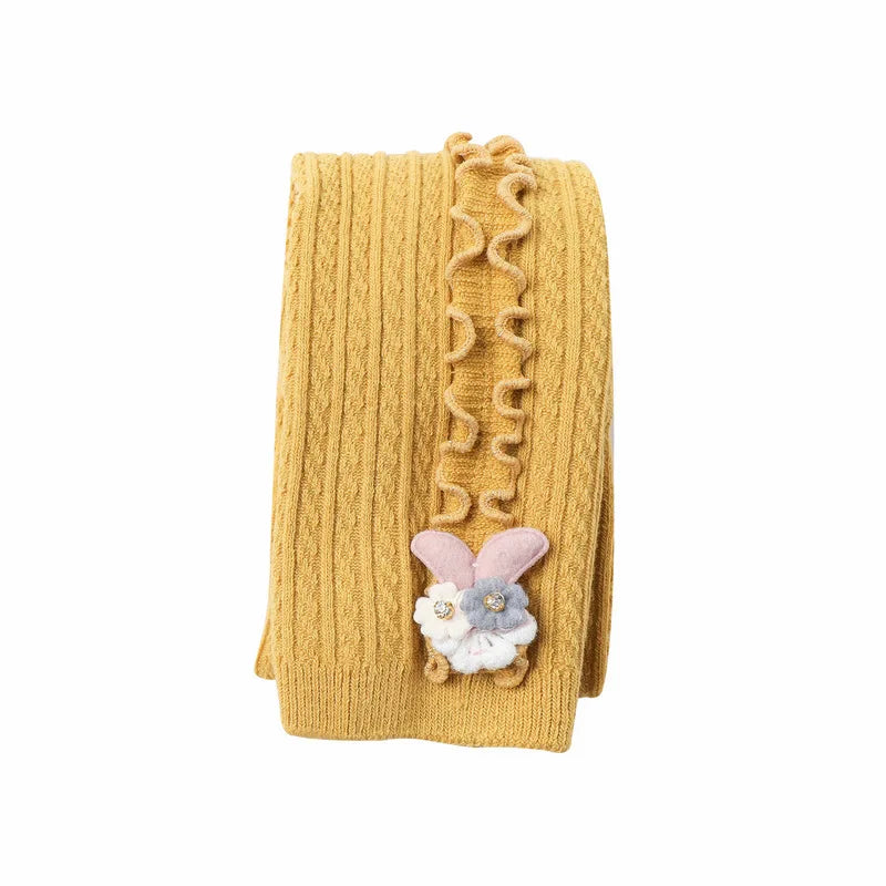 Baby Girls Ribbed Cotton Tights