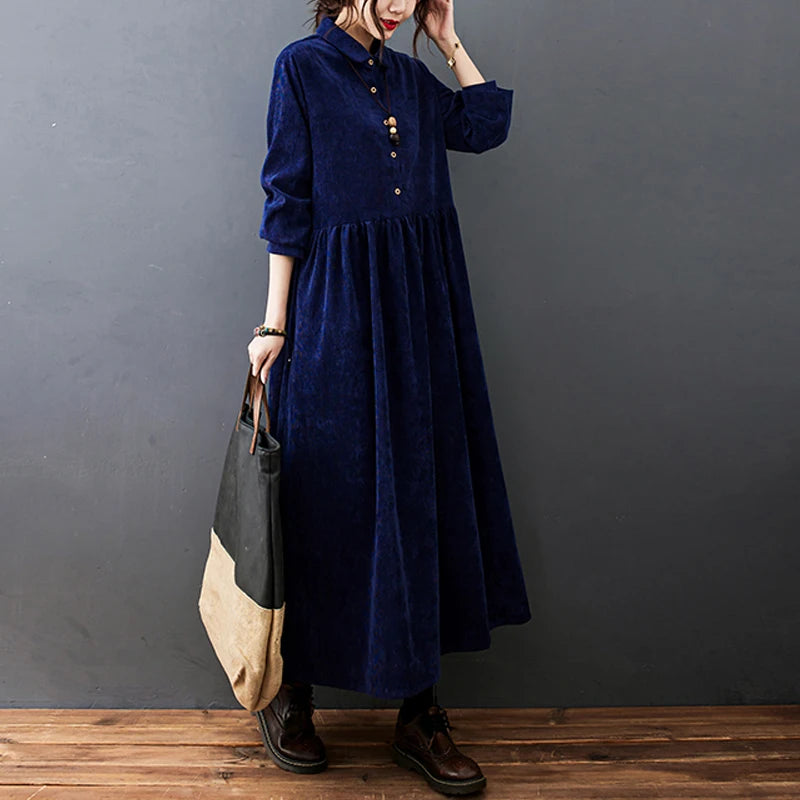 Autumn Winter Corduroy Dress