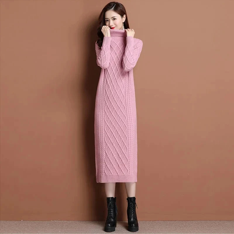 High Neck Knit Dress