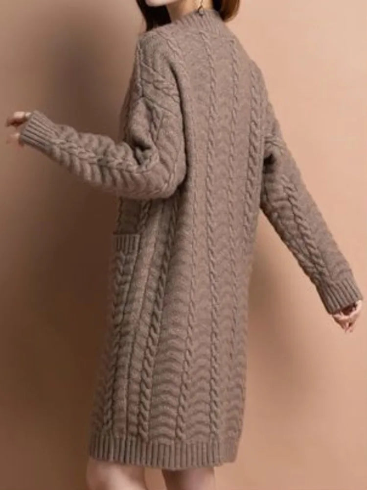 Loose V-Neck Knit Cardigan