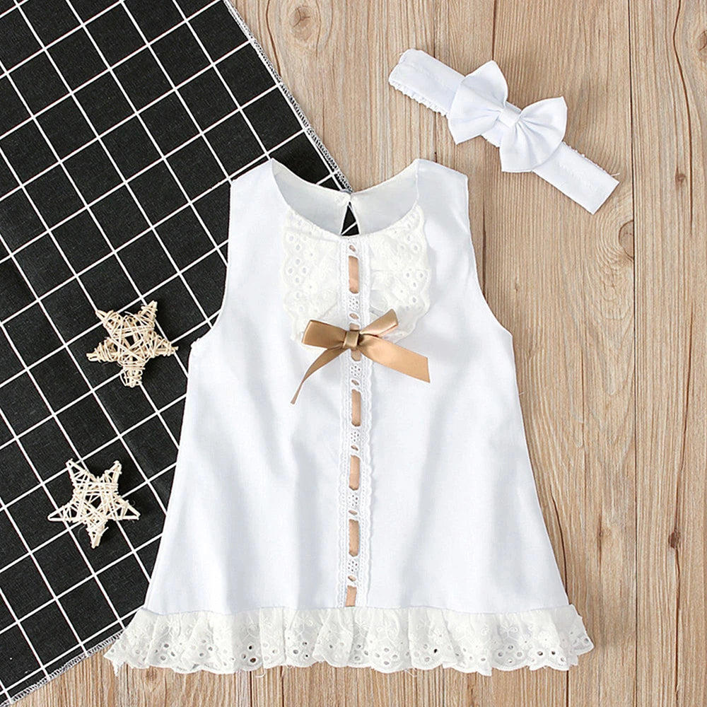 Baby Girls' Bow Lace Dress Set