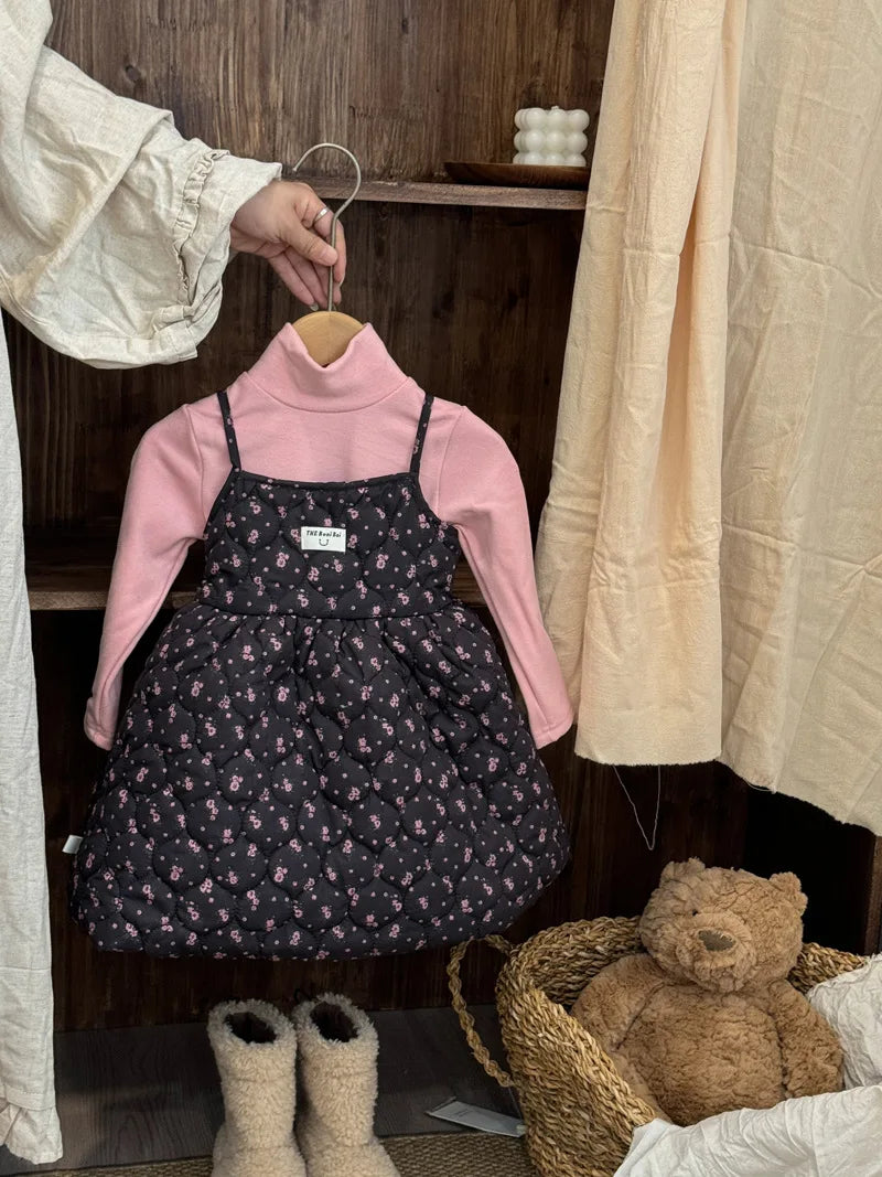 Girls Floral Padded Princess Dress