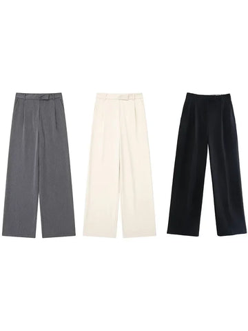 Women High Waist Straight Pants