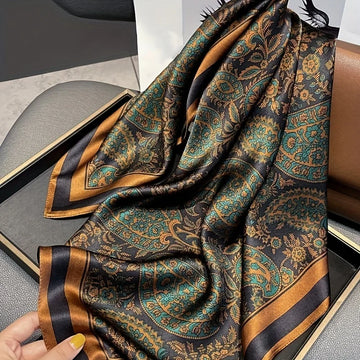 Flower Silk Square Scarf